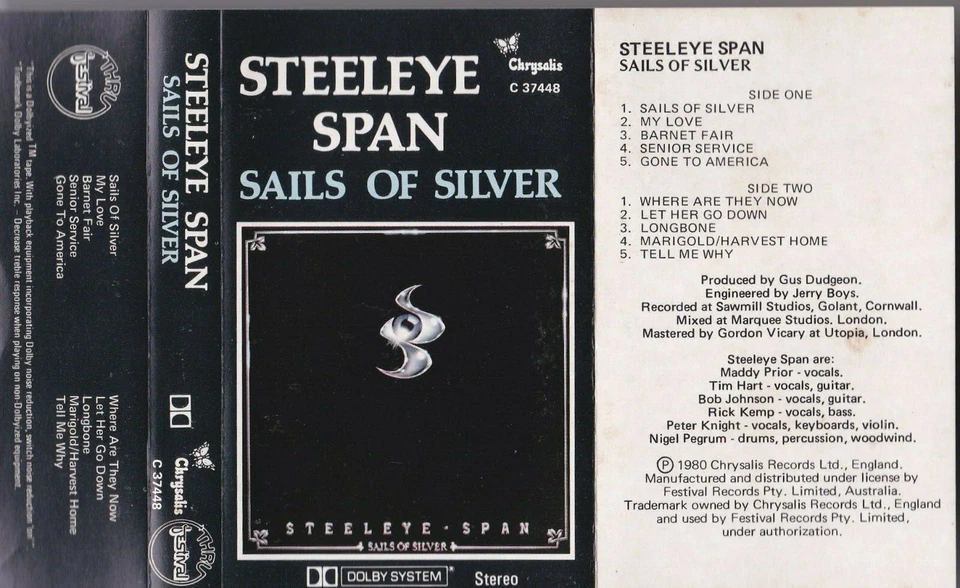 Steeleye Span - Sails Of Silver  - Cassette (Festival C37448 1980 Australia) - Image 3 of 4