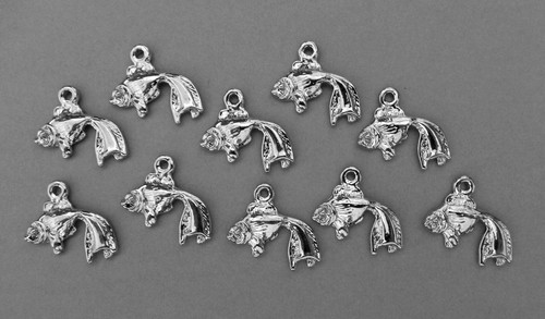 Sea Creature Charms/Silver Tone/Made in USA/ Set of 10 pcs. - Picture 13 of 33