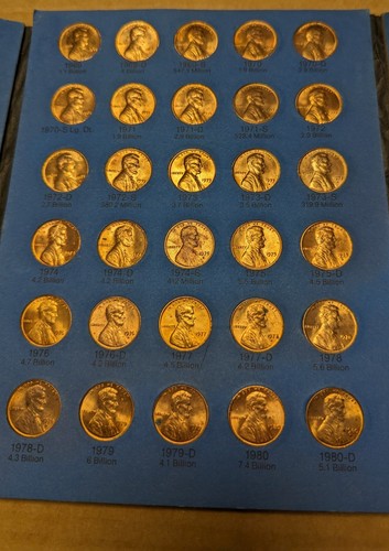 Lincoln Cent Penny Collection Album 1943-1992 Really Good Condition Shiny - Imagen 3 de 5