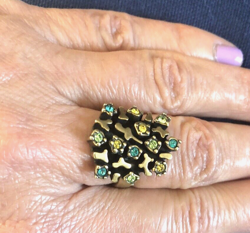 Vintage Jenavi Russian Gold Plated Sterling Silver 91 Set of Earrings & Ring - Picture 12 of 15