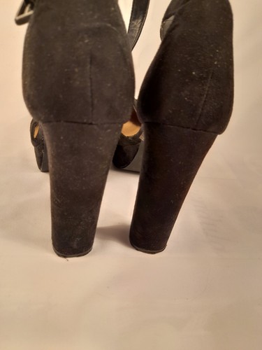 Black Heals Barely Worn Womens Ladies Shoes Faux Suede Night Out Dressy Size UK5 - Picture 3 of 5