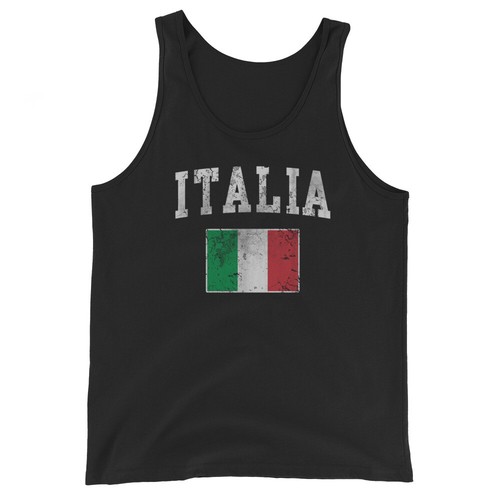 Italia Flag Italian Italy Italiano Unisex Tank Top - Picture 2 of 7