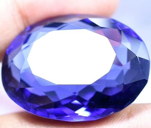 Lab Created 69.70 Ct Violet Blue Tanzanite GGL Certified Sparkling AAA+ Gemstone - Picture 5 of 7