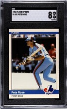 1984 Fleer Update Pete Rose "Charlie Hustle" #U-102 SGC 8;