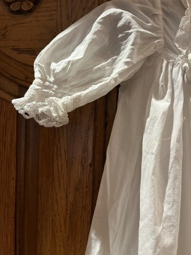 Antique Christening Gown For French Or German Bisque doll baby - Picture 4 of 13