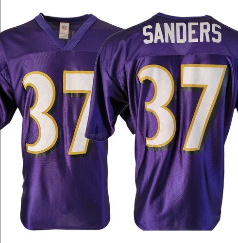 BALTIMORE Ravens NFL Football Deion Sanders Jersey #37 Mens White Shirt L