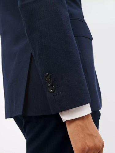 John Lewis & Partners Zegna Recycled Wool Regular Fit Suit Jacket, Navy, 42L - Picture 3 of 15