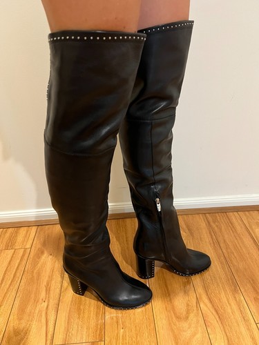 Sigerson Morrison Mars Boot in Black Leather Studs Size 8.5, Gorgeous - Picture 9 of 13