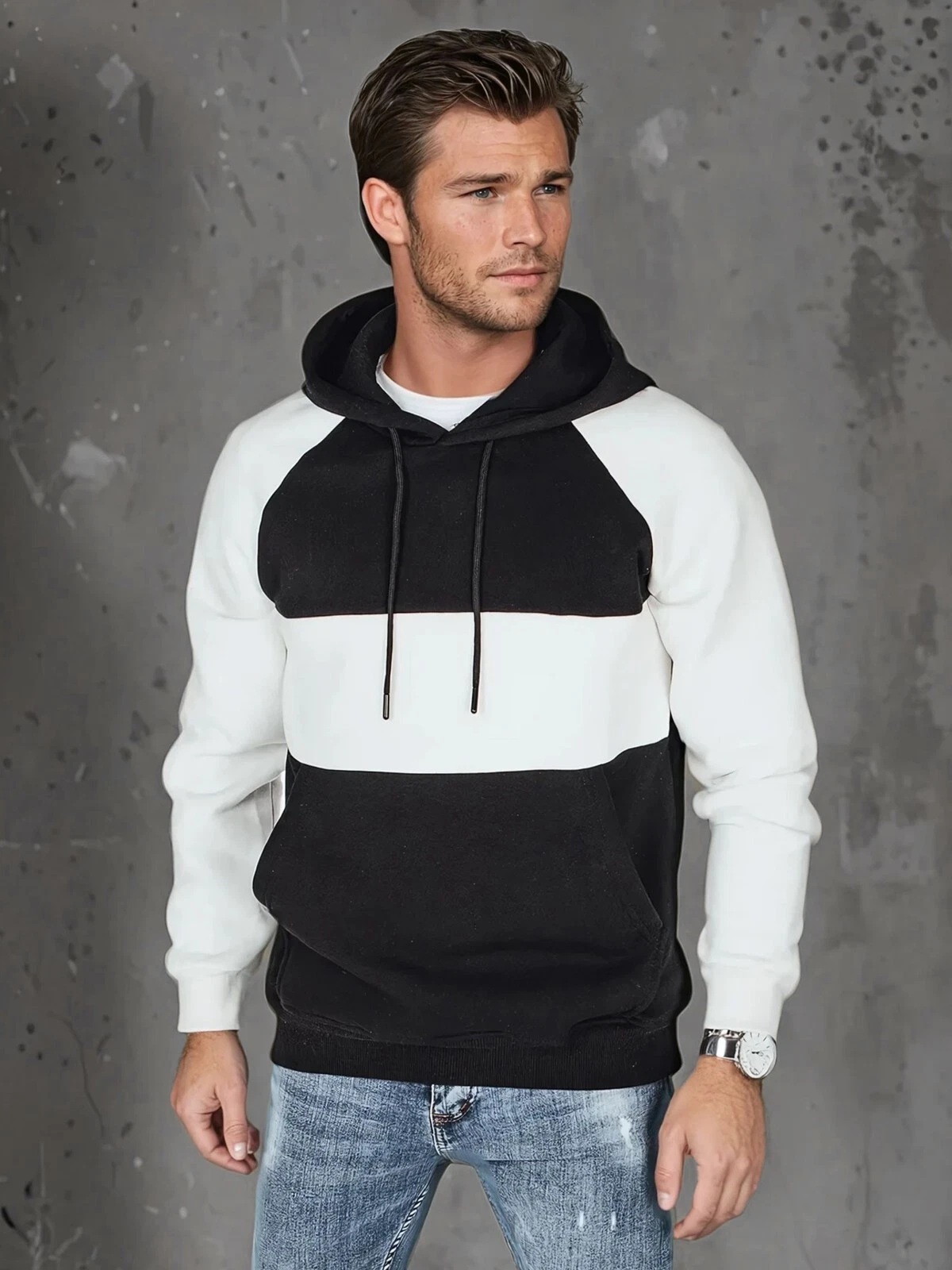 SACAI Felpa con cappuccio uomo pullover felpa con cappuccio a righe DSTREET M 2XL