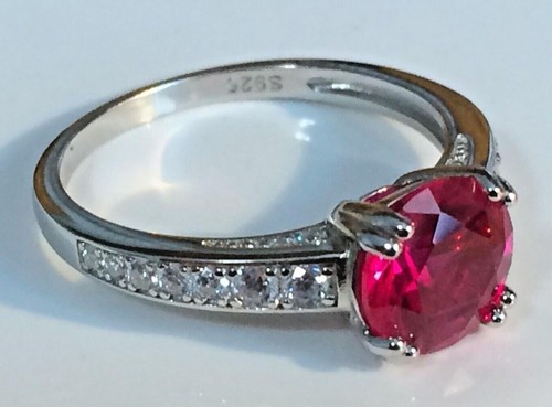 Rings Garnet Peridot Topaz 8-9 mm Gemstone Solid Sterling Silver Sizes 6 to 10 - Picture 6 of 17
