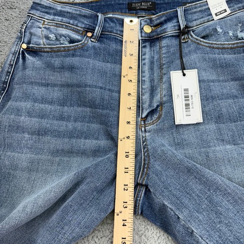 Judy Blue Jean Womens 16W (35x31) Blue Parkersburg Mid Rise Dad Straight Denim - Picture 12 of 17