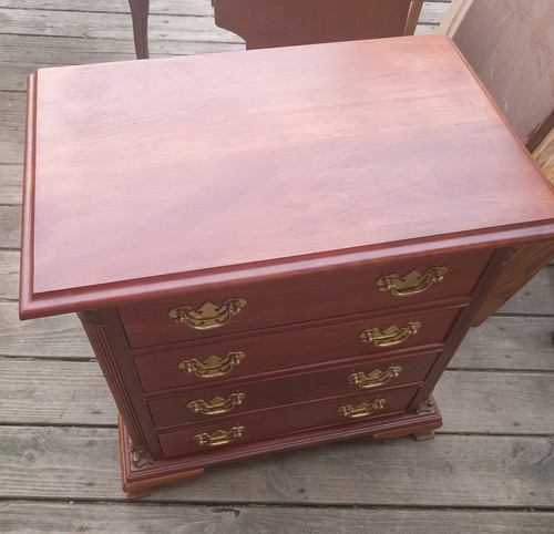 Solid Cherry 4 Drawer Nightstand / Side Table (NS-190)