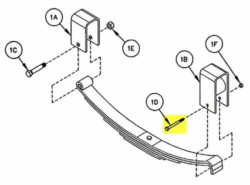 Bolt for Axle Hanger Kit, 5/16" by 3-1/2" 18 threads, Reliable B-100 - Picture 2 of 2