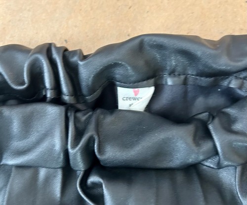 Crewcuts Girls Size L Black Faux Leather A-Line Mini Skirt with Pleats - Picture 2 of 2