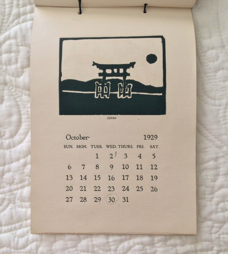 The Barstow School Calendar 1929 Original Block Prints by Students ~ Kansas City - Picture 13 of 16