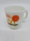 Vintage McDonalds Milk Glass Coffee Mug Good Morning Fire King Anchor Hocking