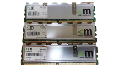 Kit of 3 Mushkin EM2-6400 996527 3GB (3x1GB) DDR2 desktop RAM memory - Picture 1 of 3
