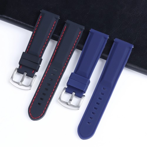 18 | 20 | 22 | 24 mm bracelet de montre en silicone remplacement montre-bracelet bracelet en caoutchouc NEUF - Photo 7/18