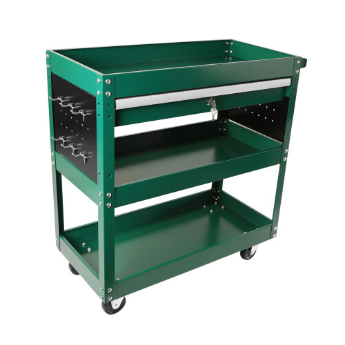 3 Tier Rolling Tool Cart w/ Wheels Service Utility Storage Organizer - Picture 25 of 38