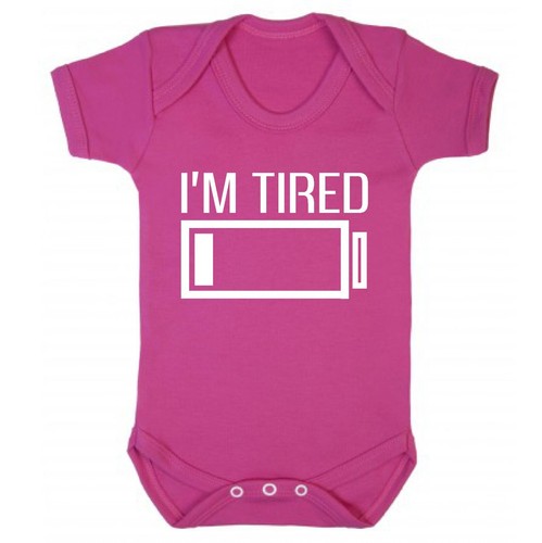 I'm Tired Baby Body Baby Grow Chaleco Geek Divertido Humor Regalo Mamá Papá Dormir - Imagen 9 de 22