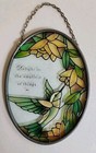 Stained Glass Hummingbird Suncatcher 4.75" 'Delight In The Smallest Of Things'