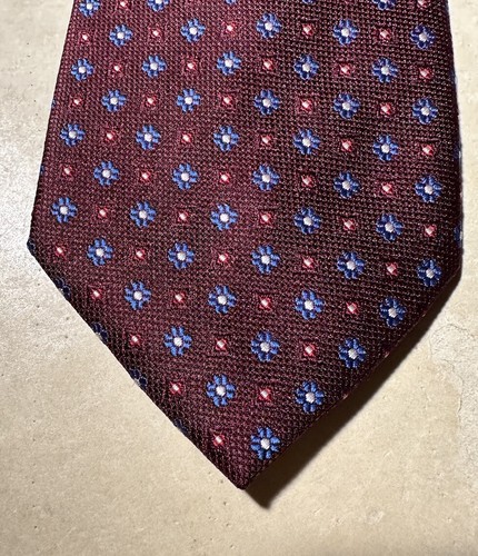 Geoffrey Beene Mens Red/white/blue Tiny Flowers Tie NWT - Picture 7 of 7