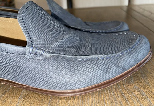 Aldo Shoes Mens Slip-On Driving Shoes Mocs 9.5 Blue Sueded Padded Insole1" Heel - Picture 5 of 21