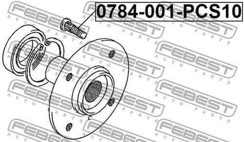 0784-001-PCS10 FEBEST Goujon de roue pour MARUTI SUZUKI,MAZDA,SANTANA,SUZUKI - Photo 2/2