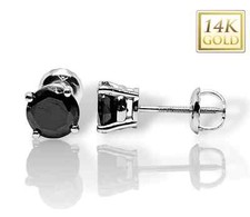 Black Moissanite 14K Real Yellow Gold Heavier Weight Gold sold in 1 Pair