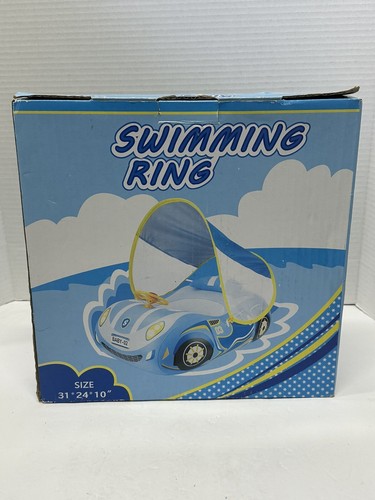 Hot Baby Inflatable Pool Float with Canopy Car Shaped Swim Float for Babies New - Picture 3 of 7
