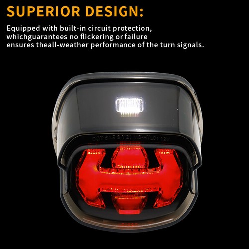 Smoke Rear Brake Turn Signals LED Tail Light For Harley Dyna Sportster Touring - Picture 7 of 12