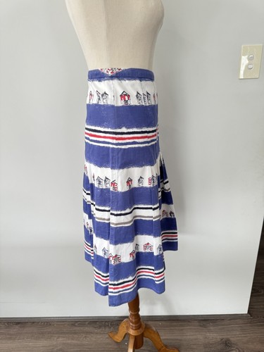 Laura Ashley Skirt Women’s Size 8 Blue Nautical Artsy Sailor Boat Casual - Picture 4 of 11