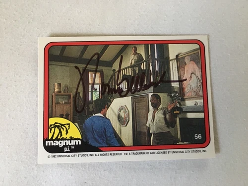 Tom Selleck Autographed 1982 Donruss Magnum PI #56 w/John Hillerman w/COA RARE