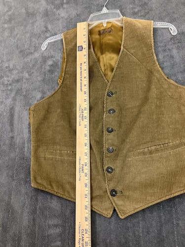 VTG Corduroy Vest Mens Medium Western Reversible Velvet Brown Tan 38” Chest MARK - Picture 15 of 15
