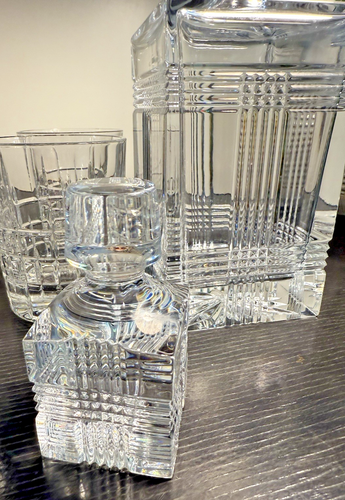 RARE RALPH LAUREN Glen Stewart Plaid Bourbon Decanter Crystal Barware Glass Set - Picture 13 of 23