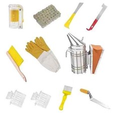 Beekeeping Supplies Tool Kit Bee Hive Smoker Suit for Beekeeper Necessary 11 Pcs