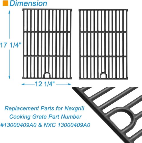 Cast Iron Cooking Grates for Nexgrill 720-0925 & Charbroil Performance 4-Burner - Picture 5 of 9