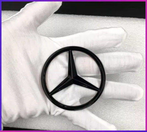 Für Mercedes Stern 70mm Schwarz Glanz Embleme Heck Hinten Selbstklebend Star - Bild 2 von 12