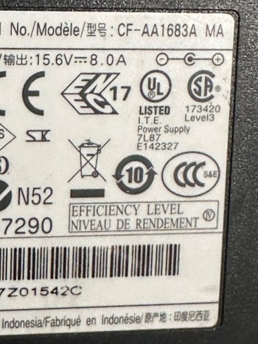 Genuine Panasonic CF-AA1683A MA AC/DC Power Supply Adapter 15.6V 8A 125W - Picture 3 of 3