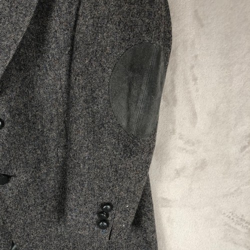 VTG FARAH WESTERNWEAR Blazer Sport Jacket Men's 40L Gray Wool Elbow Patch Tweed - Picture 19 of 21