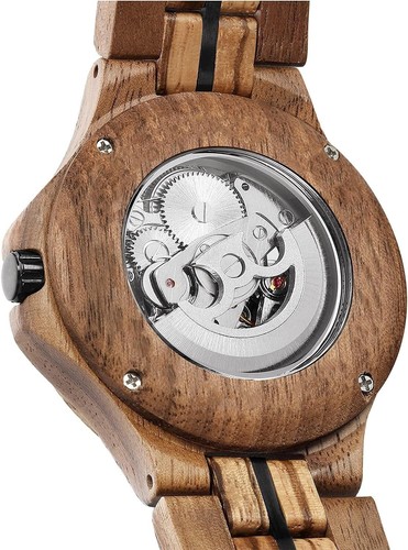 Stylish Mechanical Wooden Watch: Lightweight & Comfortable for Everyday Wear - Picture 7 of 9