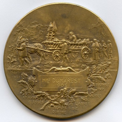 Francia Cruz Roja Unión de Enfermeras Francesas 1905 Medalla de Plata por Dubois 50mm 60gr - Imagen 4 de 7