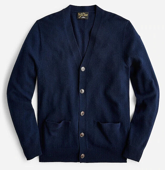NWT J Crew 100% Cashmere V-Neck Button Up Cardigan Sweater in Navy Blue
Opens in a new window or tab