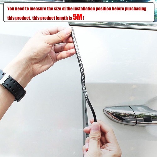 5M Seal Carbon Fiber U-Shape Car Edge Guard Protection Door Strip Trims Molding - Bild 2 von 13
