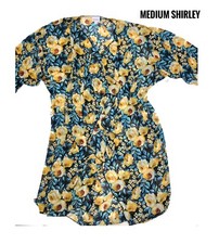 Medium LuLaRoe Shirley Kimono Floral Yellow Roses Black Background Sheer 10/18