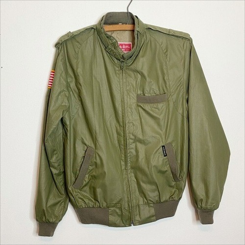 Vintage John Weitz Fabil NYC Hong Kong Military Style Jacket Medium Army Green - Picture 1 of 7