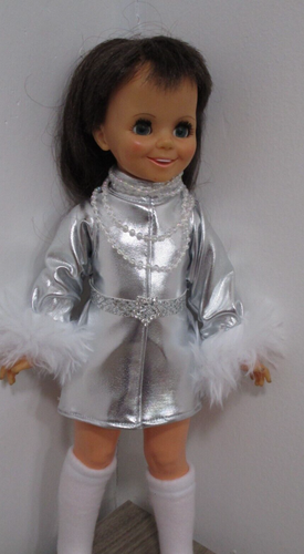 Adorable 15 "  NO Doll Ideal Velvet Mia Serena  Bewitched Silver Gogo Dress - Picture 1 of 3