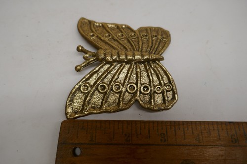 Vintage Damen SCHMETTERLING - Messingfarbene massive Gürtelschnalle - Bild 4 von 4