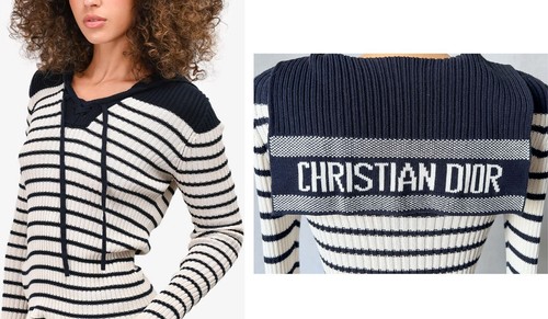 Christian Dior Cotton Knitted Top fits S/M or US 6-8 (or relaxed US 4) Sweater