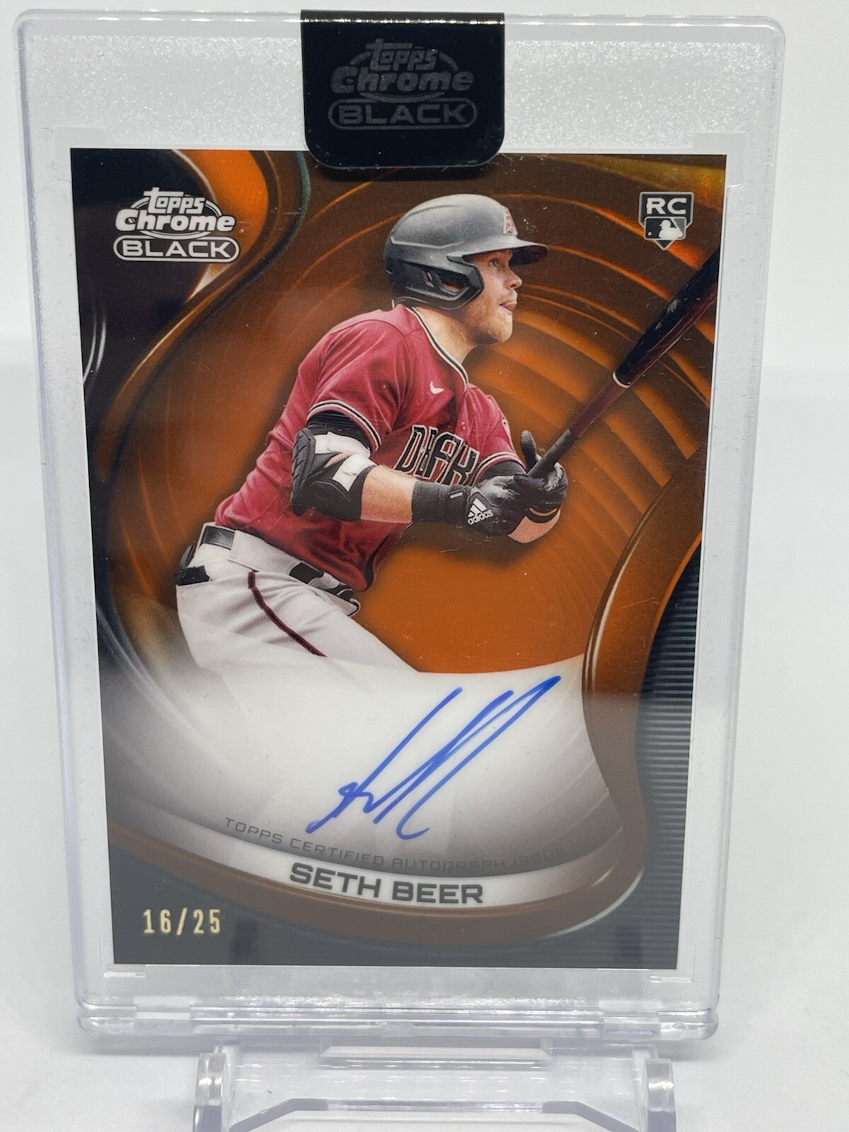2022 Topps Chrome Black Seth Beer Orange Refractor Auto 16/25 (C950)